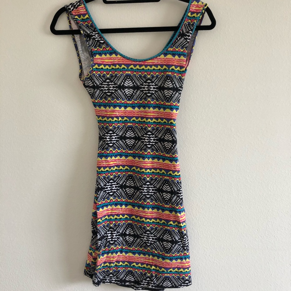 Cross back bodycon Aztec minidress Charlotte Russe